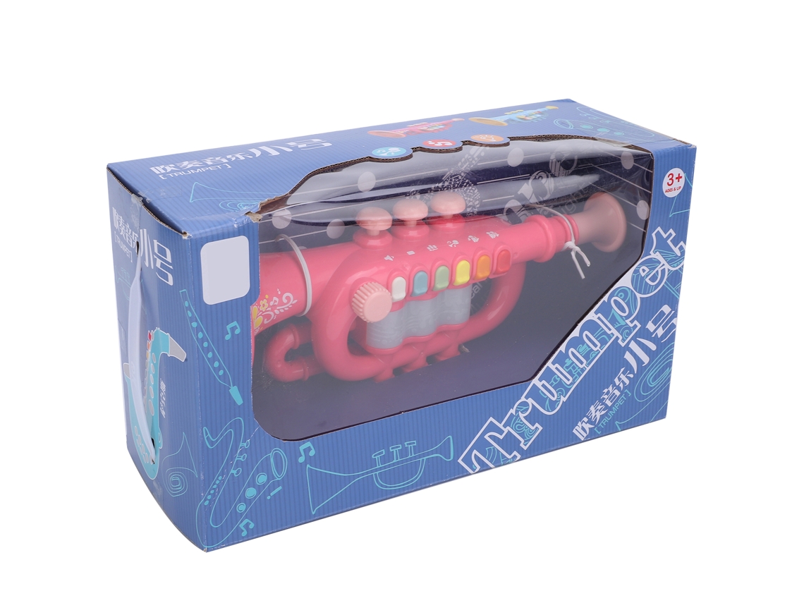 Trompeta electrónica rosa ATS, un juguete musical educativo para niños, un regalo ideal para bebés y niños pequeños.