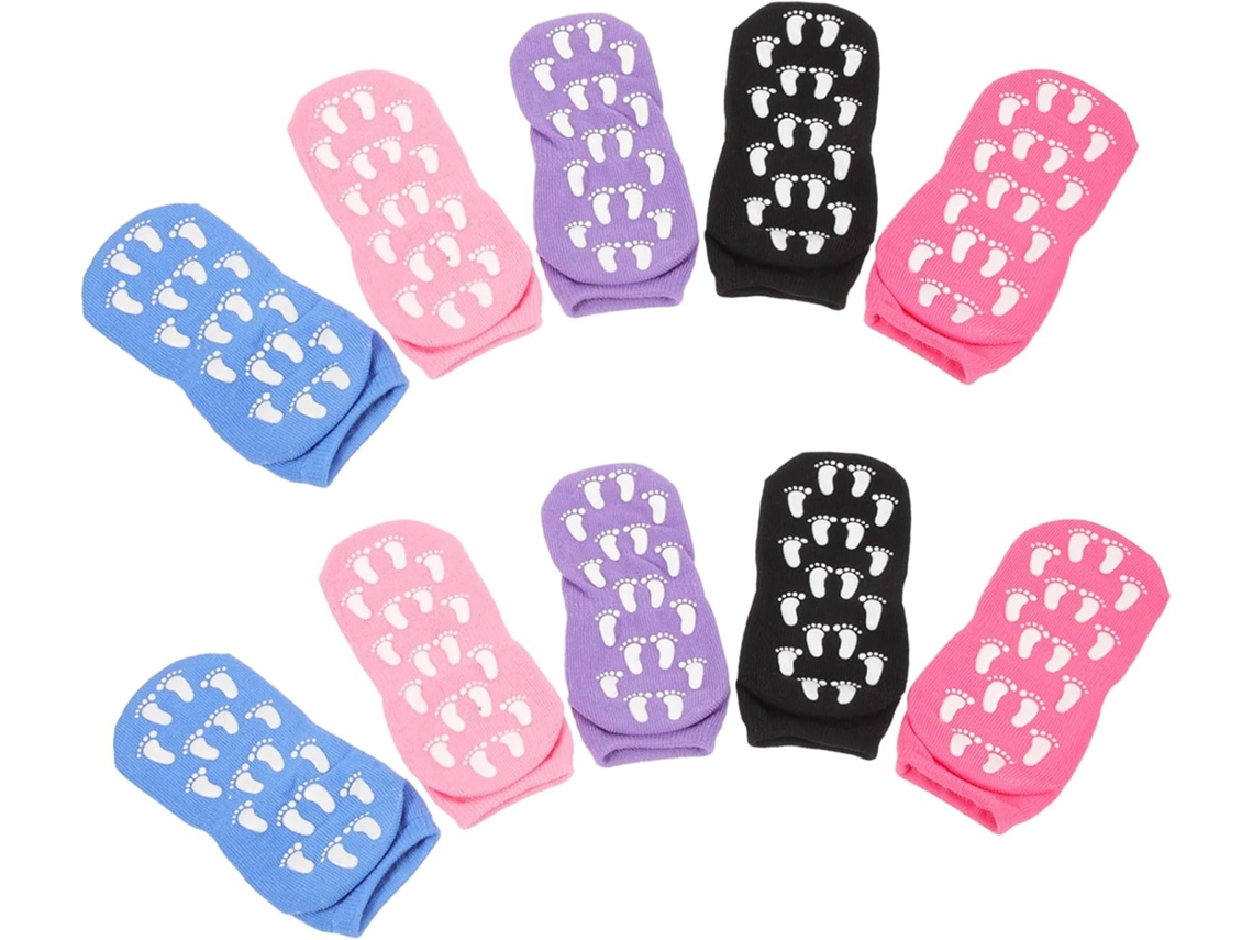5 Pares De Calcetines De Yoga Antideslizantes Para Mujer: Transpirables, Elásticos Y Cómodos.