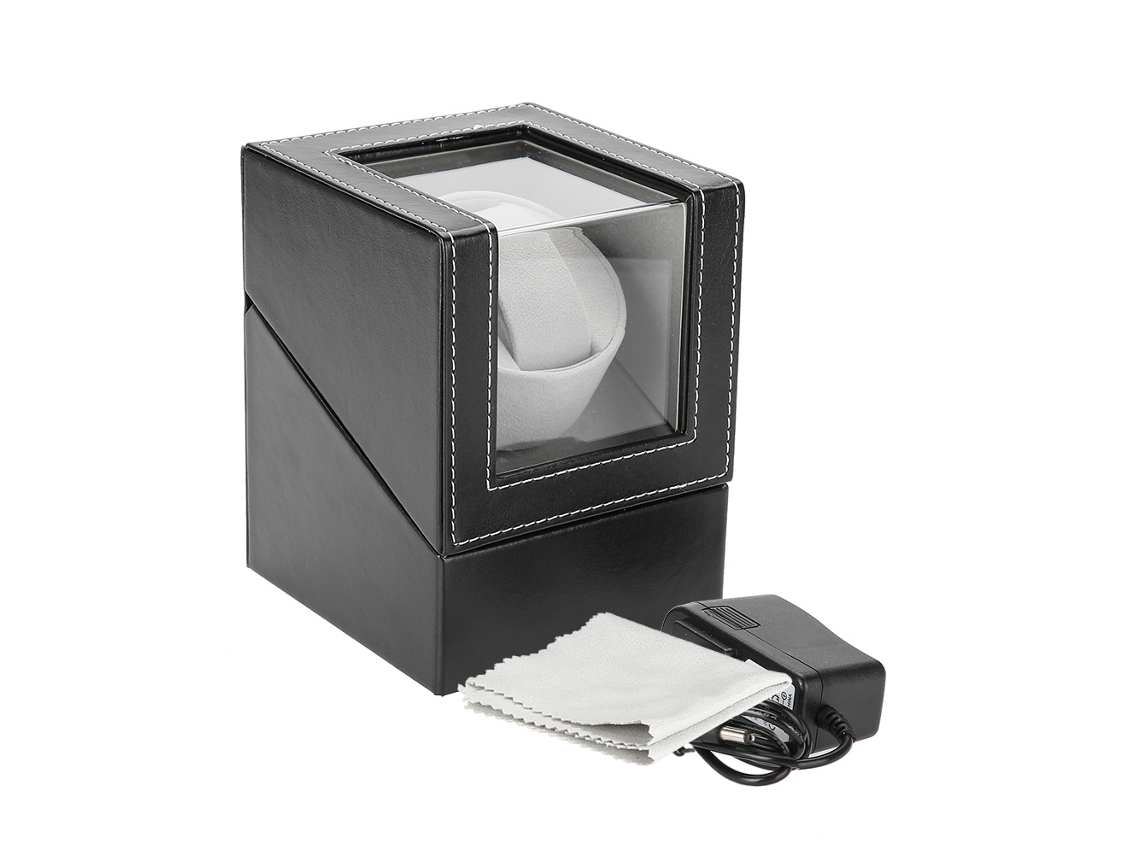 Reloj Automático Mecánico Con Motor Y Caja De Pu Negra A Prueba De Polvo.