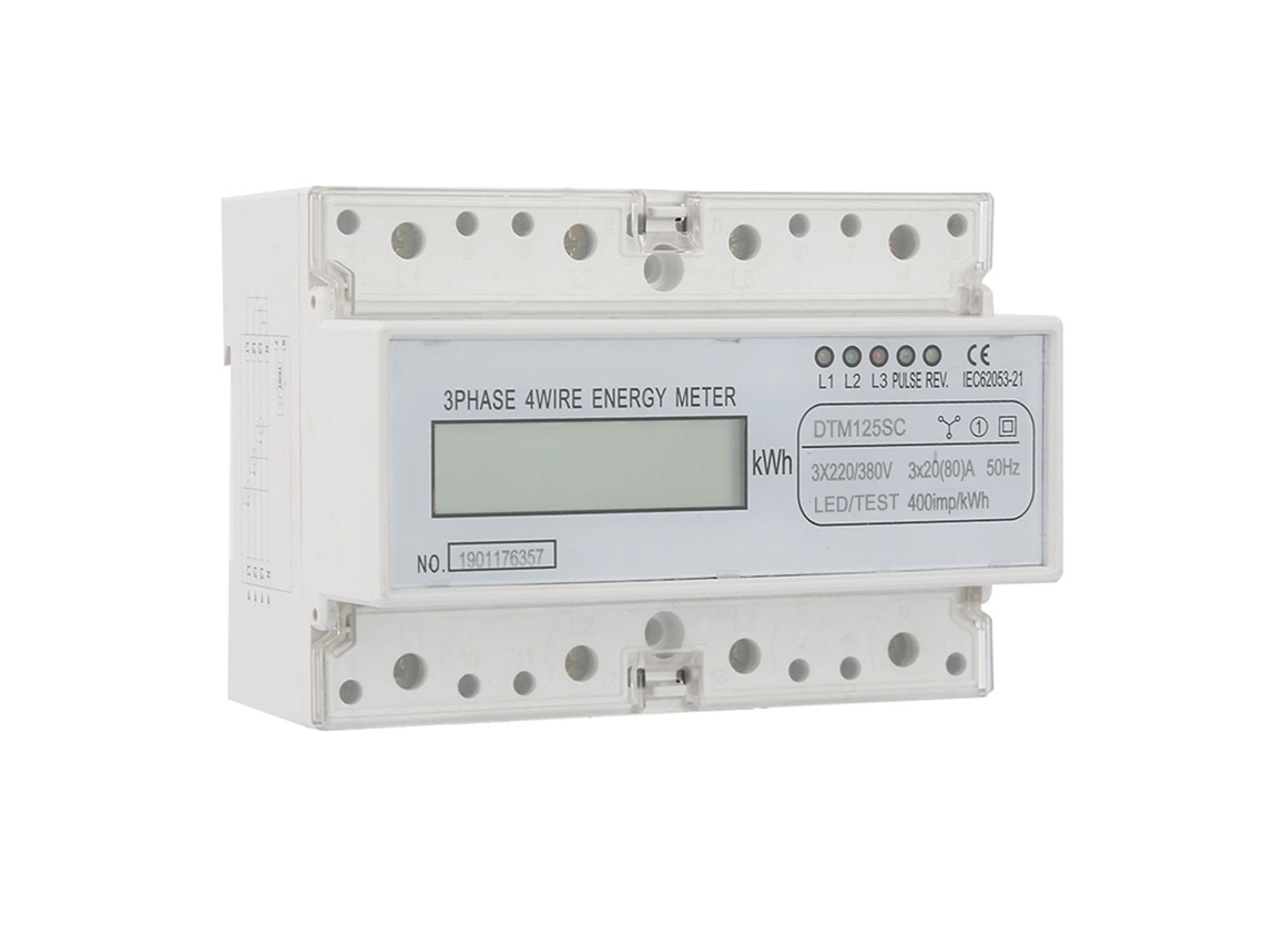 Medidor De Energía Digital Trifásico 220/380v 20-80a Contador Kwh Lcd
