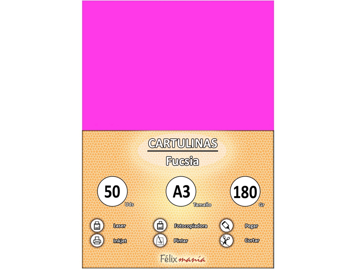 Cartón 180Gr A3 Fuchsia 50 Hojas