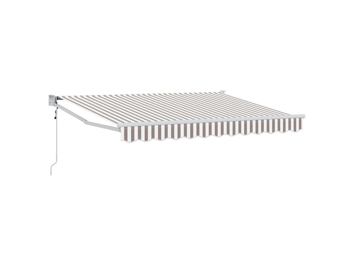 Toldo eléctrico retráctil Vidaxl, gris claro y blanco, 4 x 3 m