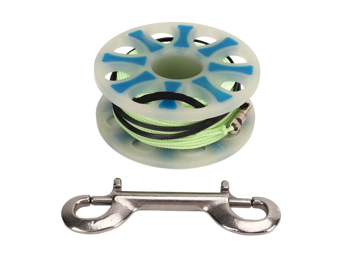 Ycnm-bobina De Dedo Para Buceo 30m Fibra Poliéster Reflectiva Azul