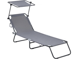 Sillón plegable Lazy con sombrilla gris Habitat Et Jardin