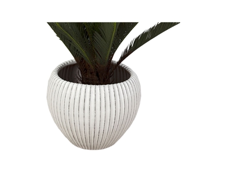 Macetero ROMIMEX Beige Cerámica Rayas 40 x 34 x 40 cm