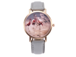 Relógio De Pulseira Para Homens E Mulheres, Relógio De Quartzo Com Pulseira De Couro Casual Cinza