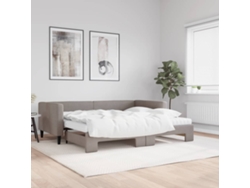 Sofá Cama Nido Con Colchón Tela Gris Taupe 90x200 Cm