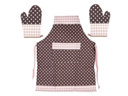 Baok - Juego de 3 piezas de delantales de cocina impermeables y antimanchas sin mangas con guantes para microondas.