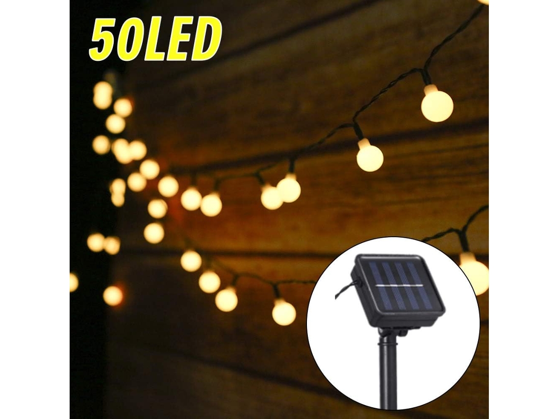 Guirnalda De Luces Solares Para Exteriores, 6,9 M De Largo, 50 Led, Resistente Al Agua (ip44) Y 8 Modos De Iluminación.