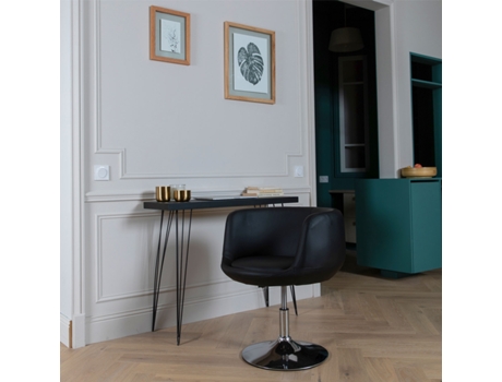 Taburete de Bar HAPPY GARDEN Nolan (Polipiel - Negro - 64 x 61 x 78 cm cm)