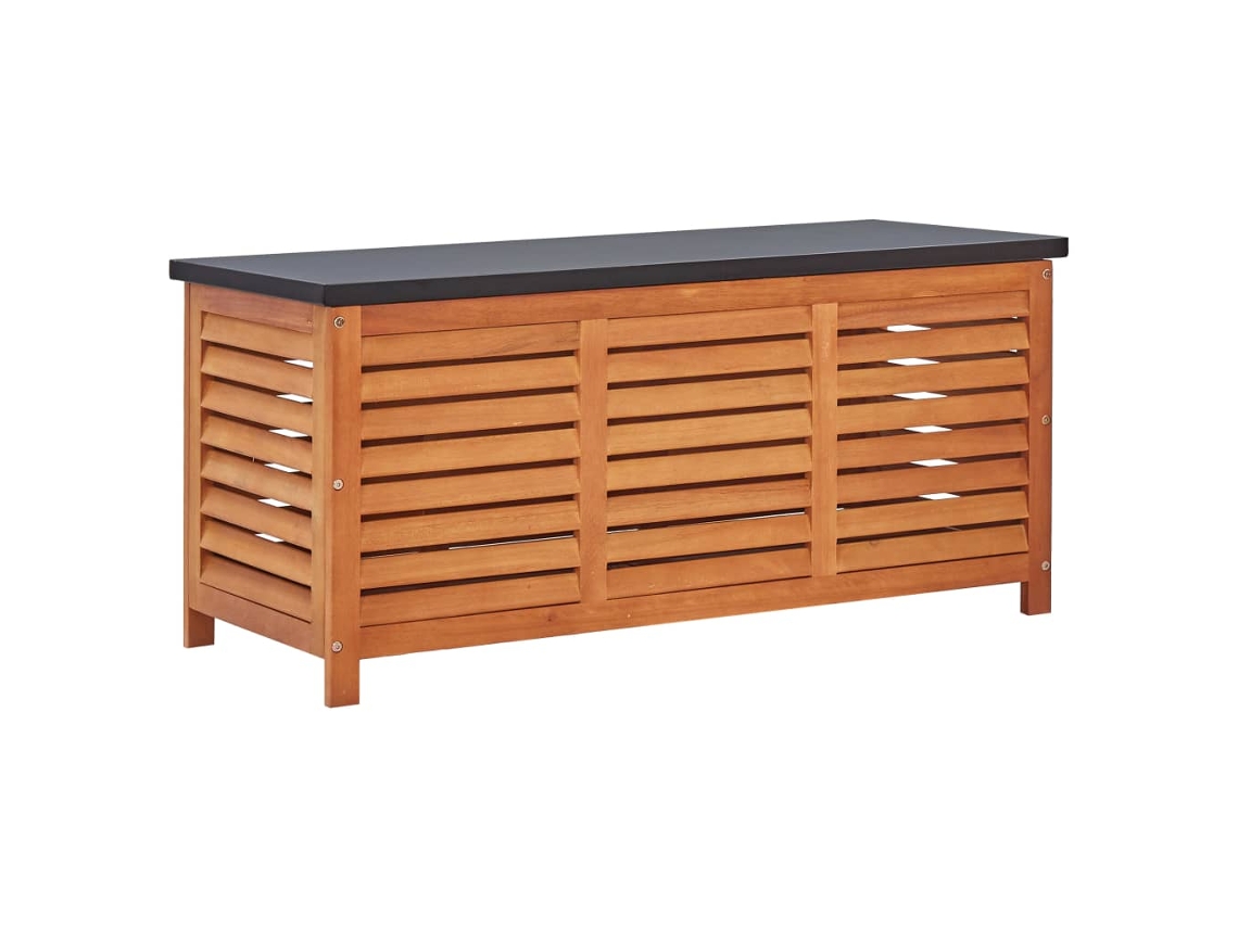 Caja de almacenamiento para jardín de madera maciza de eucalipto de 117 x 50 x 55 cm, DKD HOME DECOR