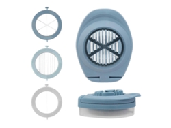 Cortador de huevos multifuncional 3 en 1 con cuchillas de acero inoxidable y caja de almacenamiento. Everley891