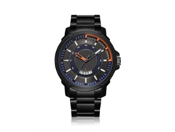 Reloj De Pulsera Para Hombre Curren De Acero Inoxidable Con Esfera Redonda Cuarzo Azul