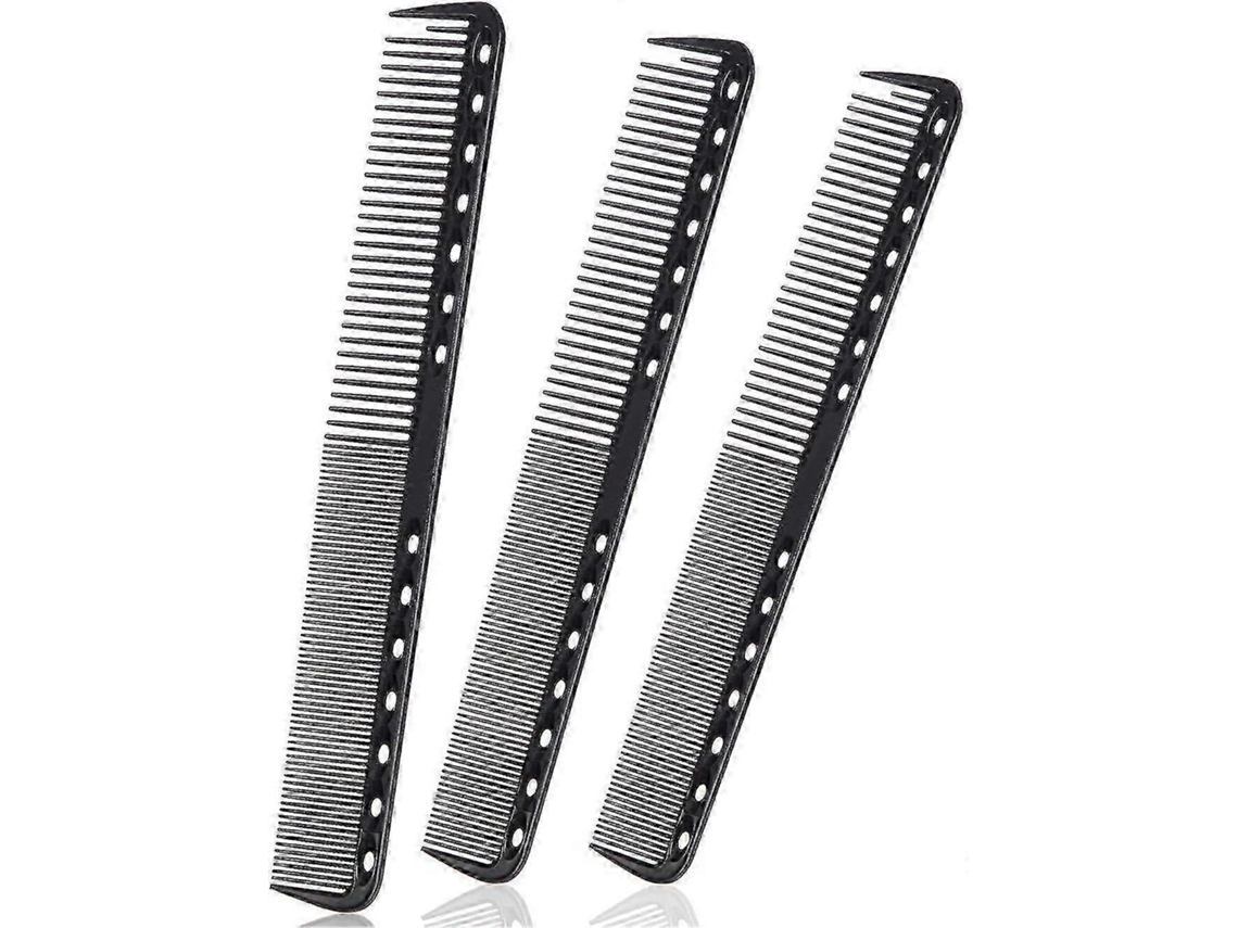 Peine de corte fino de 3 piezas, peine de resina resistente al calor (negro)