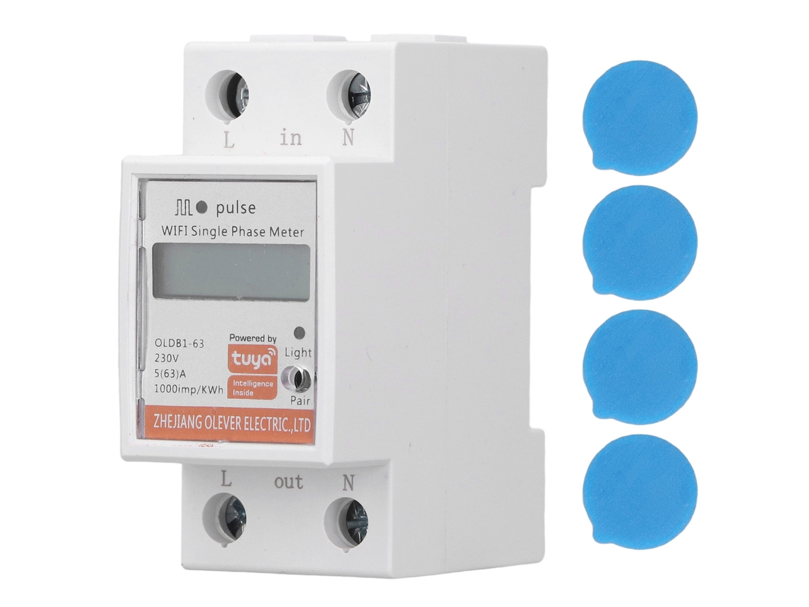 Contador De Energía Digital Lcd Wifi Inteligente Monofásico Din Rail Medidor De Kwh