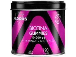 Biotina 10.000 mcg gominolas Aldous Con Acido Folico, Zinc, Selenio, Yodo Vitaminas 120 gummies ALDOUS BIO