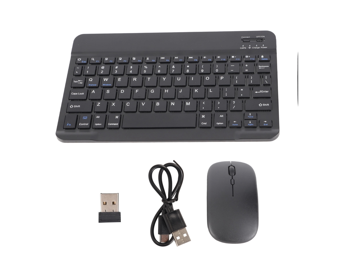 Conjunto Teclado E Mouse Sem Fio Bluetooth Portátil Anti-deslizante Resistente À Água Para Pc Laptop Preto