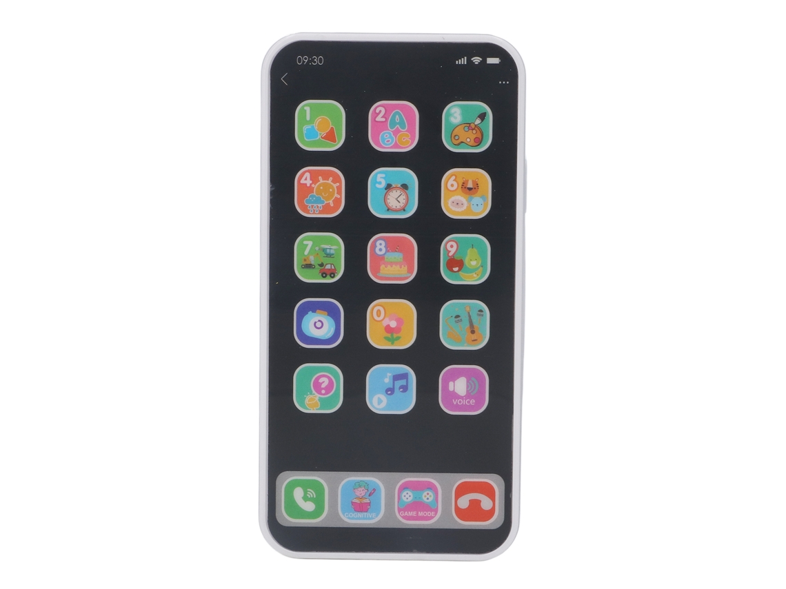 Teléfono móvil de juguete ATS para niños con luces y música, juguete educativo, regalo para niños de 3 años en adelante, blanco.