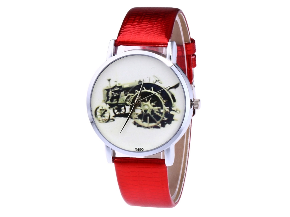 Reloj Unisex Para Parejas En Piel Sintética Fina Con Movimiento De Cuarzo (rojo)