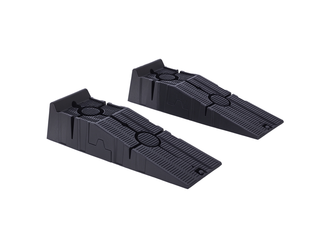 Juego de 2 rampas de plástico para coches, capacidad de 5 toneladas, 91x30x21cm, negras.