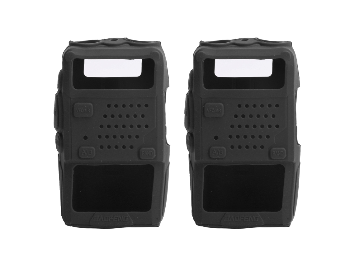 2 Fundas De Silicona Para Walkie-talkie Baofeng Uv5r, Mini Radio Bidireccional Protectora, Color Negro.