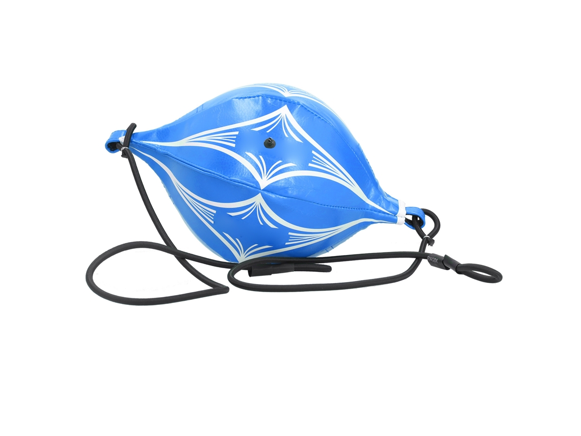 Bola De Boxe Com Padrão De Losango Pu Elástica Para Treino De Reação E Fitness Azul E Branco