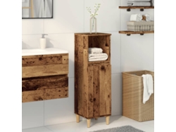 Armario de baño de 30x30x100 cm fabricado con derivados de madera reciclada.