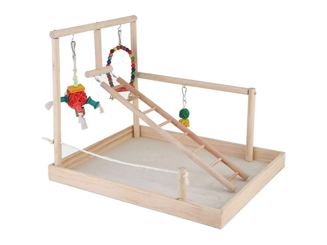 2026-parque De Juego De Madera Para Loros, Perchero Entrenamiento Gimnasio Para Pajaros Cockatiel