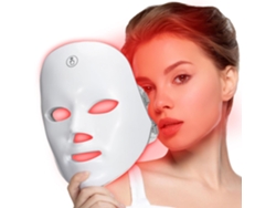 Mascarilla facial de luz roja, mascarilla facial de luz roja, cuidado facial en casa, inalámbrica, portátil y recargable.