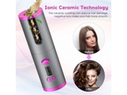 Rizador de pelo automático inalámbrico, rizador automático recargable por USB para ondas rizadas con pantalla LCD de cerámica