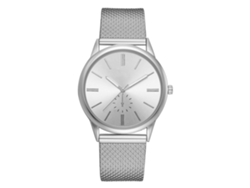 Reloj De Moda Para Mujer Con Correa De Silicona Y Esfera Redonda De Aleación (plateado)