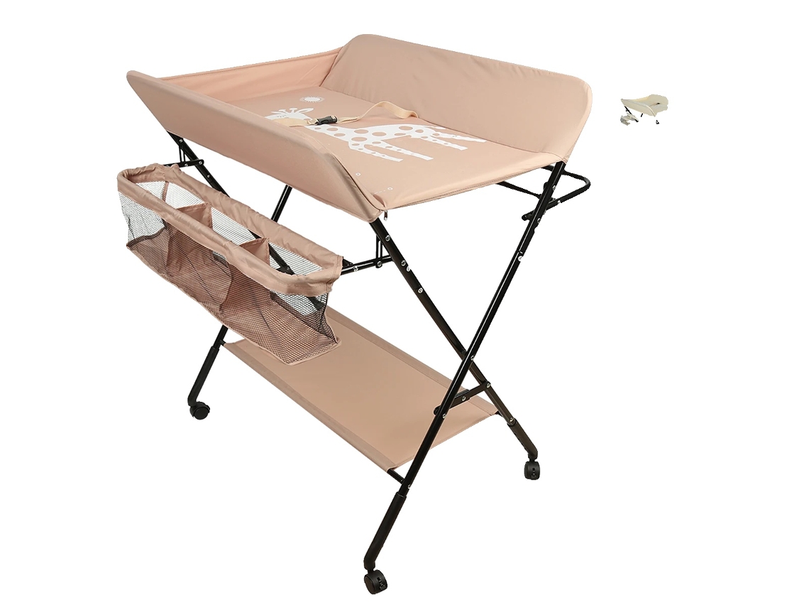 Cambiador para bebés, diseño resistente, materiales ecológicos, rosa brillante.
