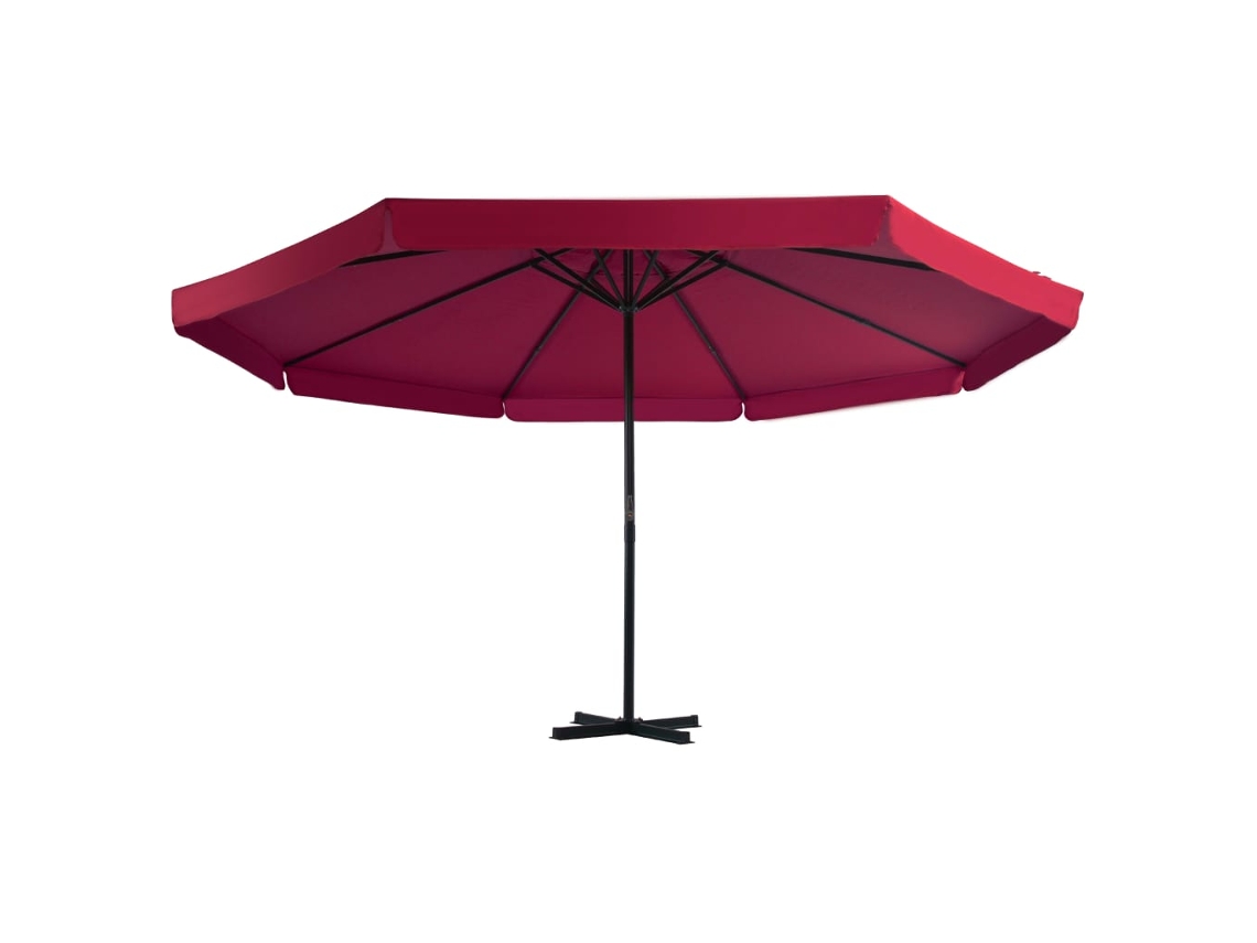 Maison Exclusive - Sombrilla de jardín con base roja portátil