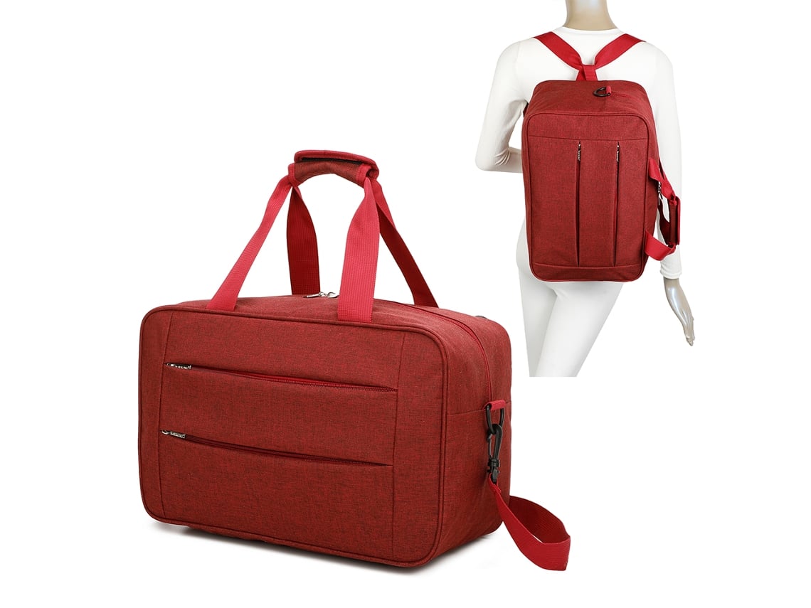 Maleta de Cabina RAYKONG Convertible En Mochila Ryanair Rojo (40 x 20 x 25  cm - 20L)