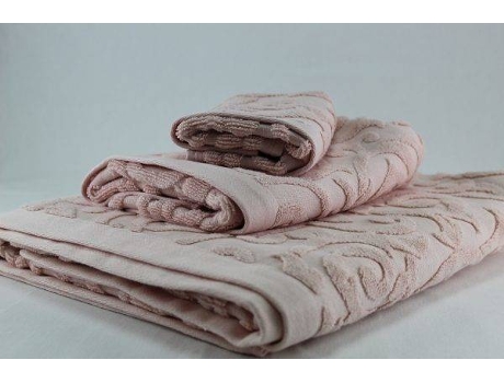 Paquete de toallas AG-TÊXTIL Jacard 2 Ducha (Rosa - Algodón - 70x140 cm)