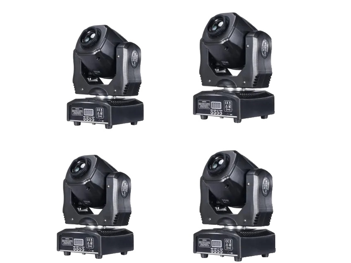 Linterna frontal LED móvil, 75 W, superbrillante, haz gobo con 3 prismas, 4 unidades OEM de 75 W