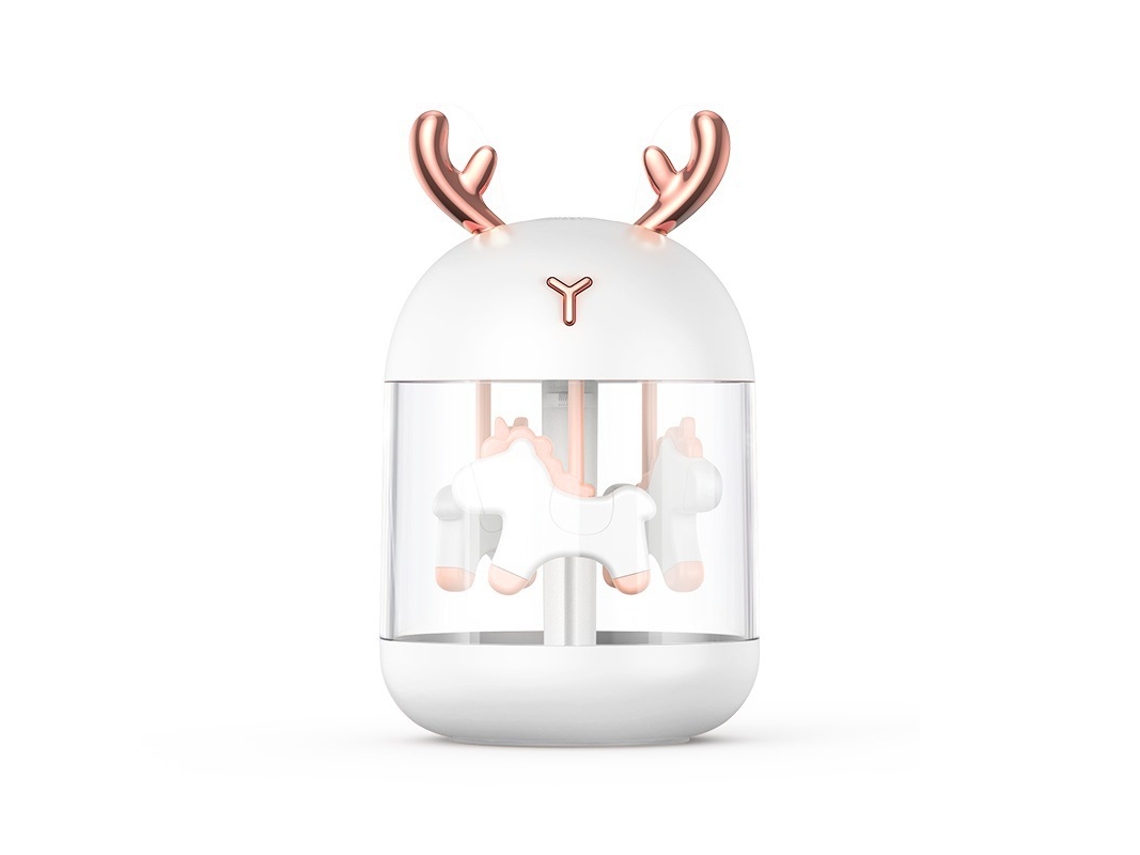 Humidificador de aire con difusor de aroma y luz 300 ml MDUG (blanco, USB)