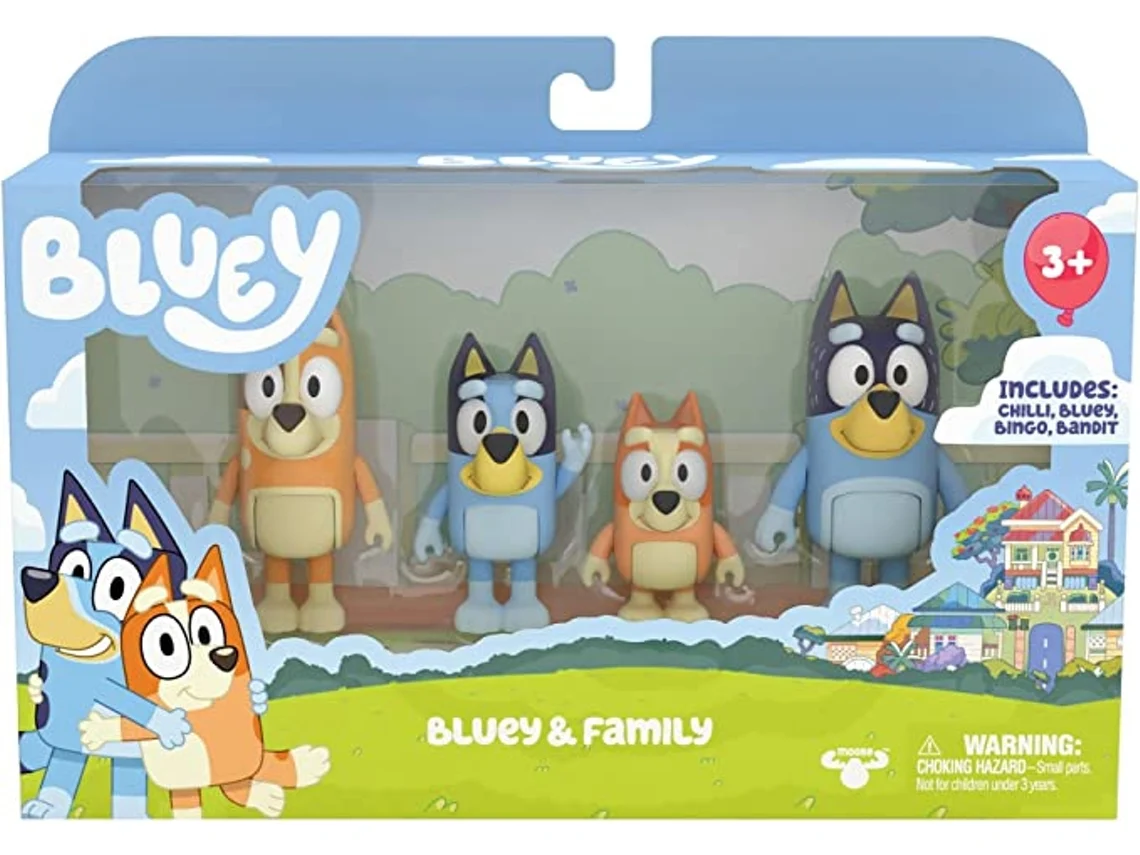 Set 4 Figuras de Jugar BLUEY Bluey Family