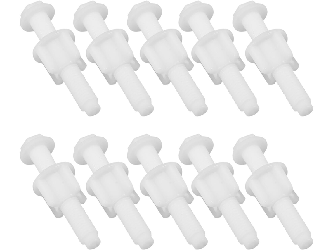Juego de 10 tornillos universales para asientos de inodoro con tuercas de plástico, sujetadores