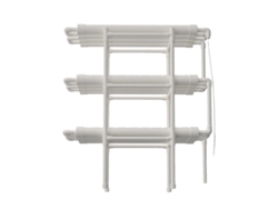 Kit de cultivo hidropónico, sistema de 3 niveles, 108 sitios para plantas, blanco