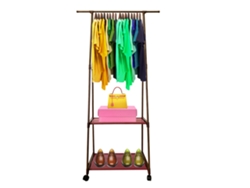 Perchero Burro Majestic NYANA Home 160x55x42 cm 3 baldas, 1 barra superior Marrón
