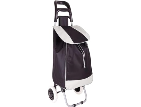 Carro de la Compra Ligero, Capacidad de Carga 42 litros, Bolsillo Frontal con Cremallera, 35x25x94cm, Grande (Negro) COSHANO