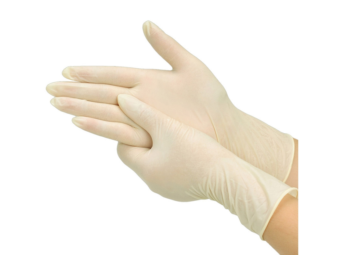 Rebe-10 pares de guantes de látex desechables sin polvo para manicura, salón de belleza, laboratorio y herramientas.