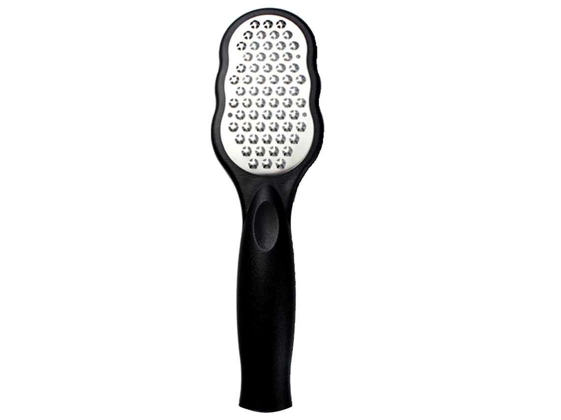 Raspador de calcanhar esfoliante não abrasivo, removedor de calos para pés delicados, uso doméstico e externo, preto