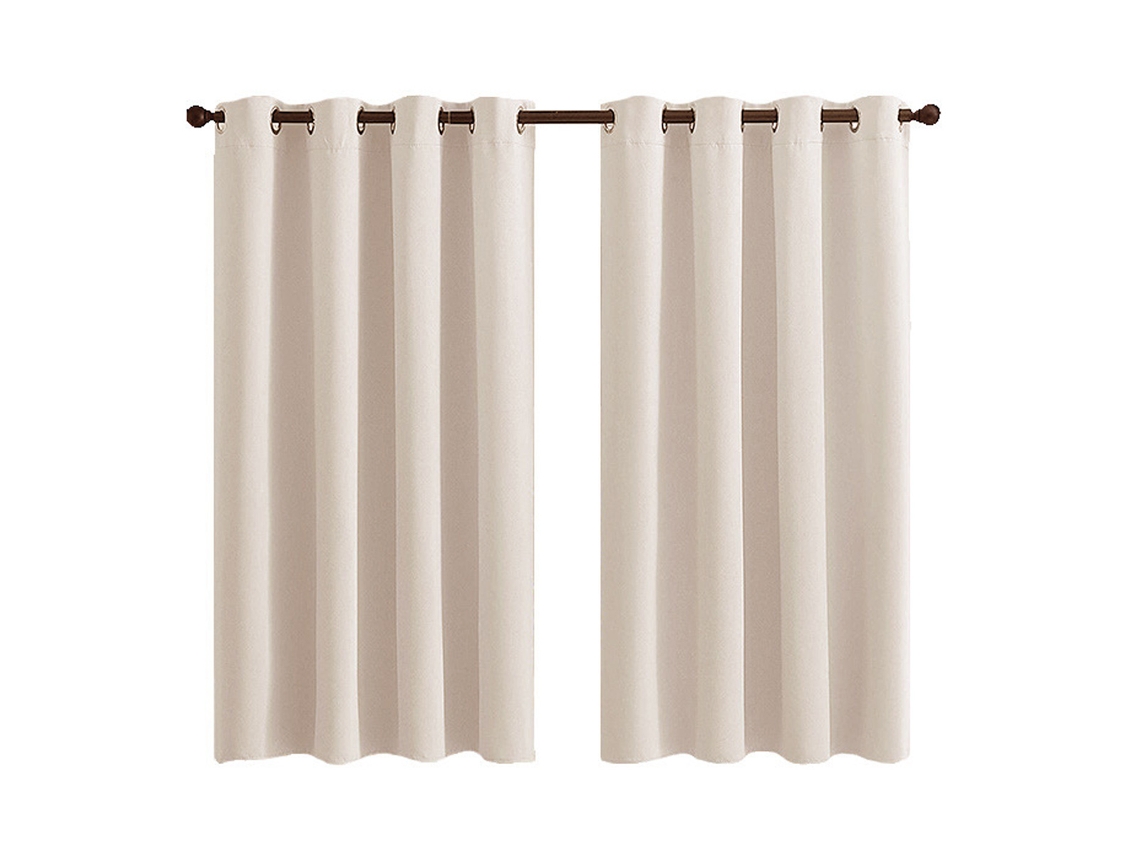 Cortinas Blackout 54 Pulgadas Largas 2 Paneles Para Dormitorio Salón Oscurecimiento Térmico Aislamiento Acústico Ahorro Energético Con Ojales Superior