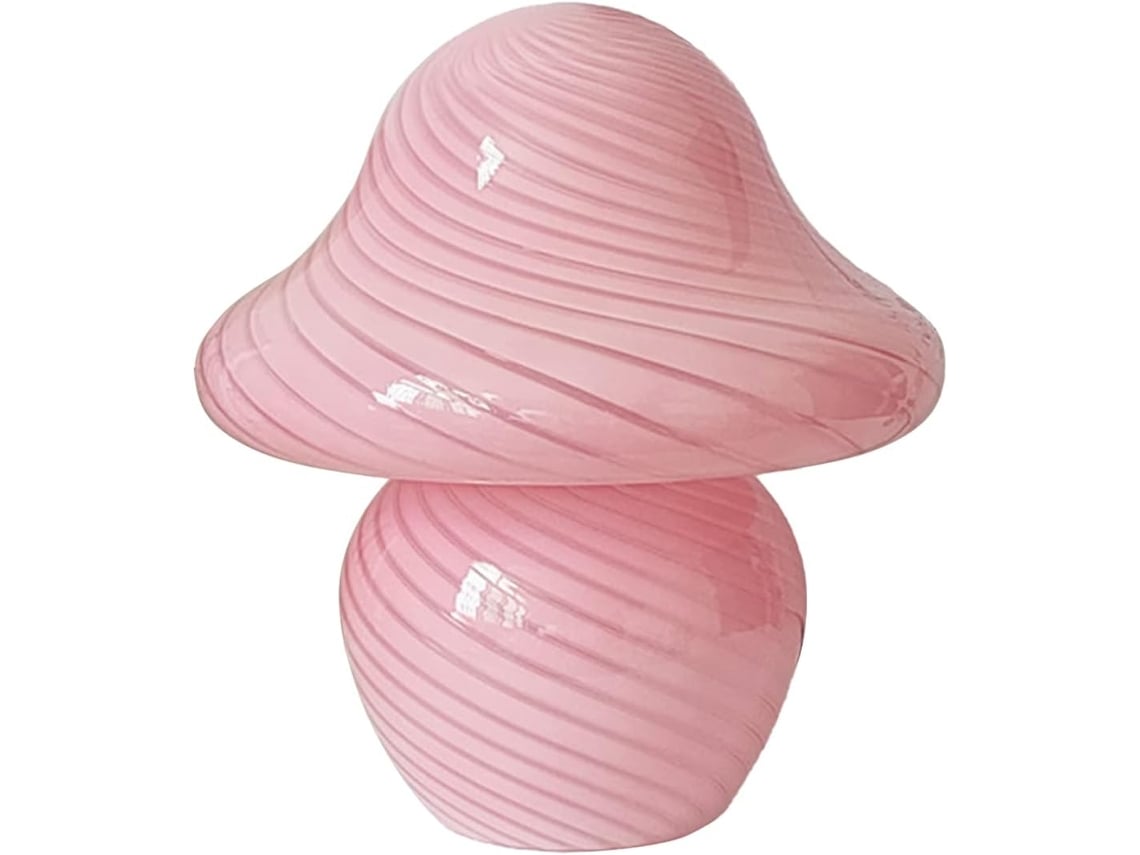 Lâmpada Mesa Pedra Vidro Fumado Marrom - Sarja Tricolor Rosa Escurecendo