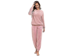 2026-pijama De Invierno Mujer Talla Plus Suave Franela Manga Larga Cuello Redondo Conjunto Top Y Pantalón