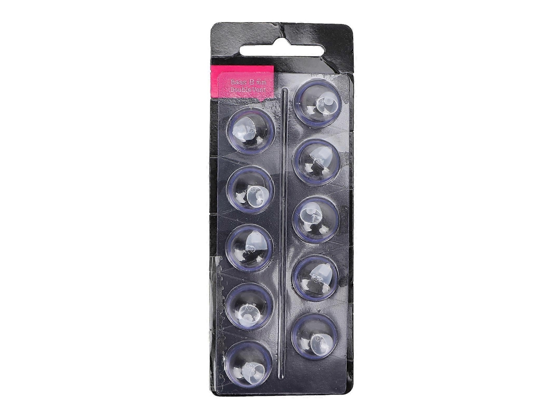 Paquete de 10 cápsulas de graves antiestáticas lavables de 8 mm para audífonos, de una sola capa, Rosewell
