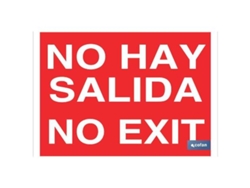 Señal luminiscente 297x210mm. no hay salida. no exit