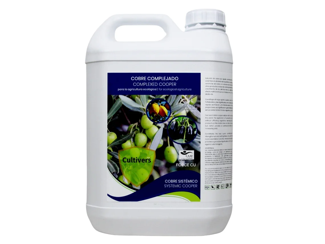 Gluconato de Cobre CULTIVADORES Fertilizante ecológico a base de cobre con un efecto que mejora el sistema de defensa de la planta (5 L)